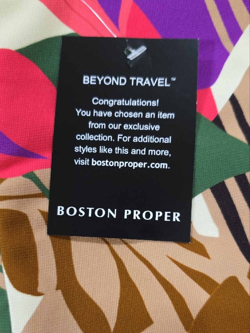 Boston Proper Tropical Floral Pants- Hot Pink, Purple & Green - Picture 2 of 7